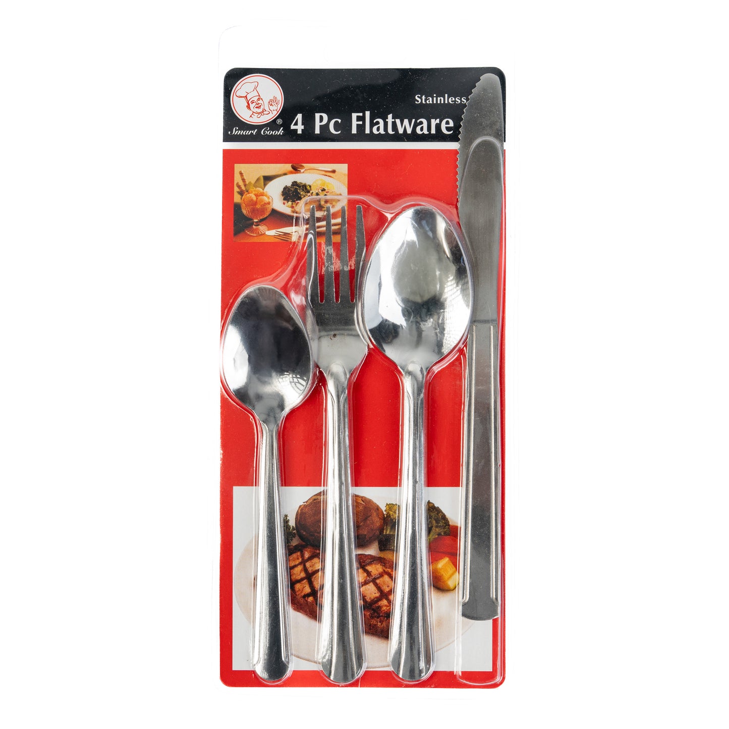 Smart Cook 4pc Flatware Stainless Steel (Cuchara-Tenedor-Cuchillo)