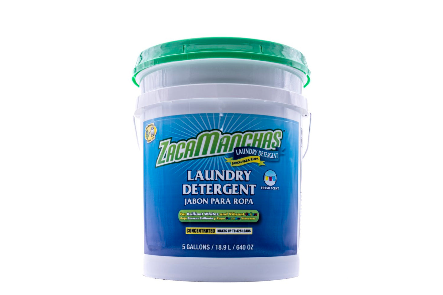 Zacamanchas Laundry Detergent (Jabon Para Ropa) (Lemon Scent) (5 Gallons /Cubeta)