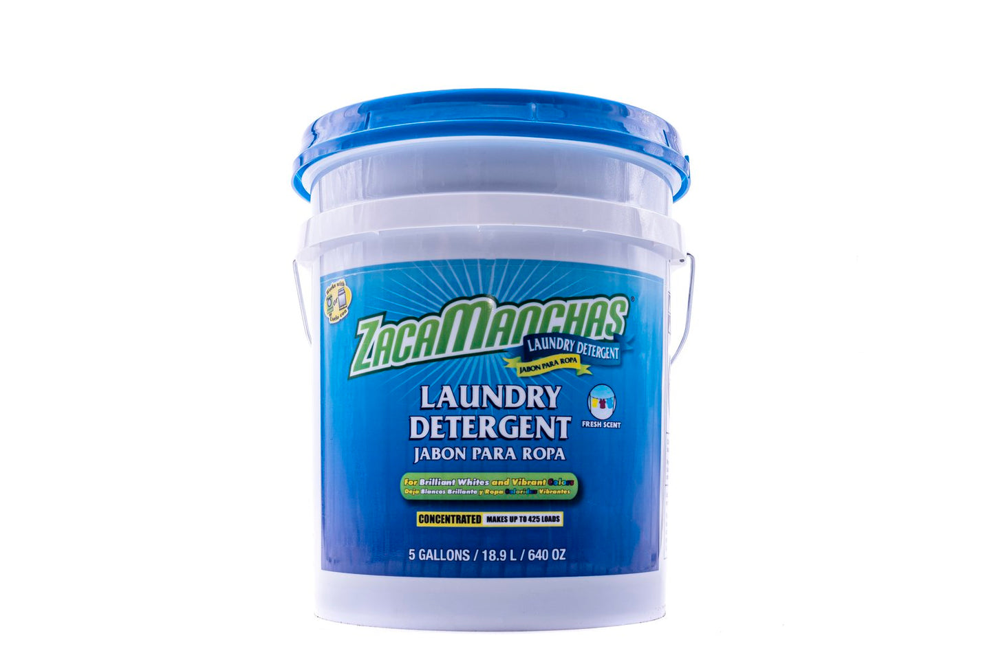 Zacamanchas Laundry Detergent (Jabon Para Ropa) (Fresh) (5 Gallons /Cubeta)