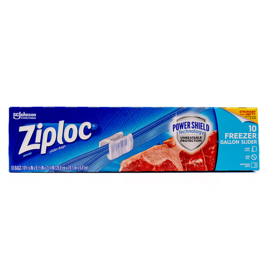 ZipLoc 10 Freezer Gallon Slider Plastic Bags