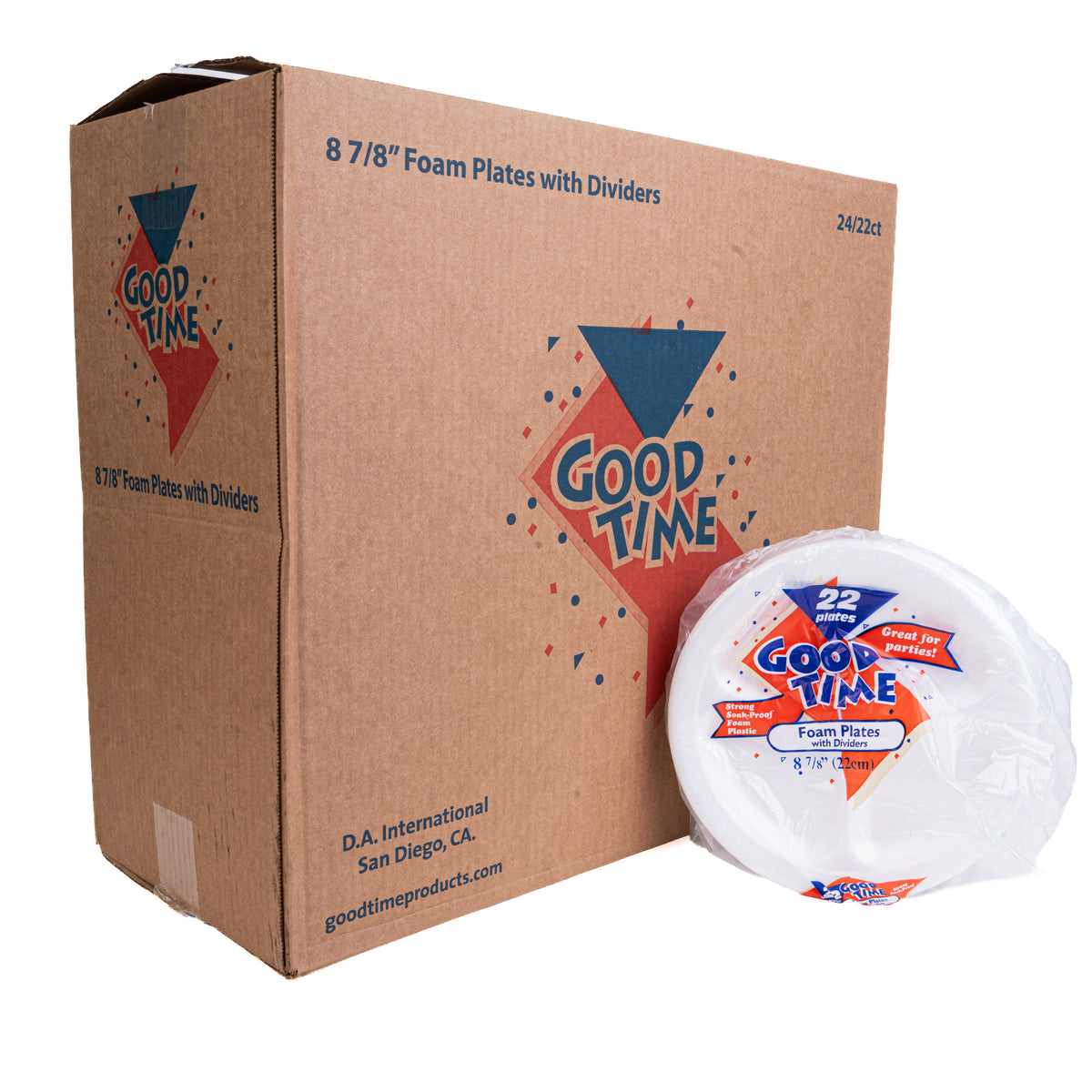Good Time Foam Plates w Dividers 8 7/8  24/22ct
