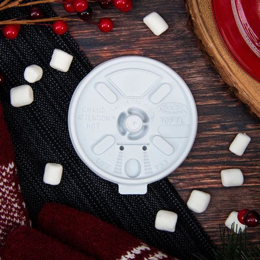 Dart 10oz HIPS Plastic Lift'n'Lock Lid White 10FTL-1000