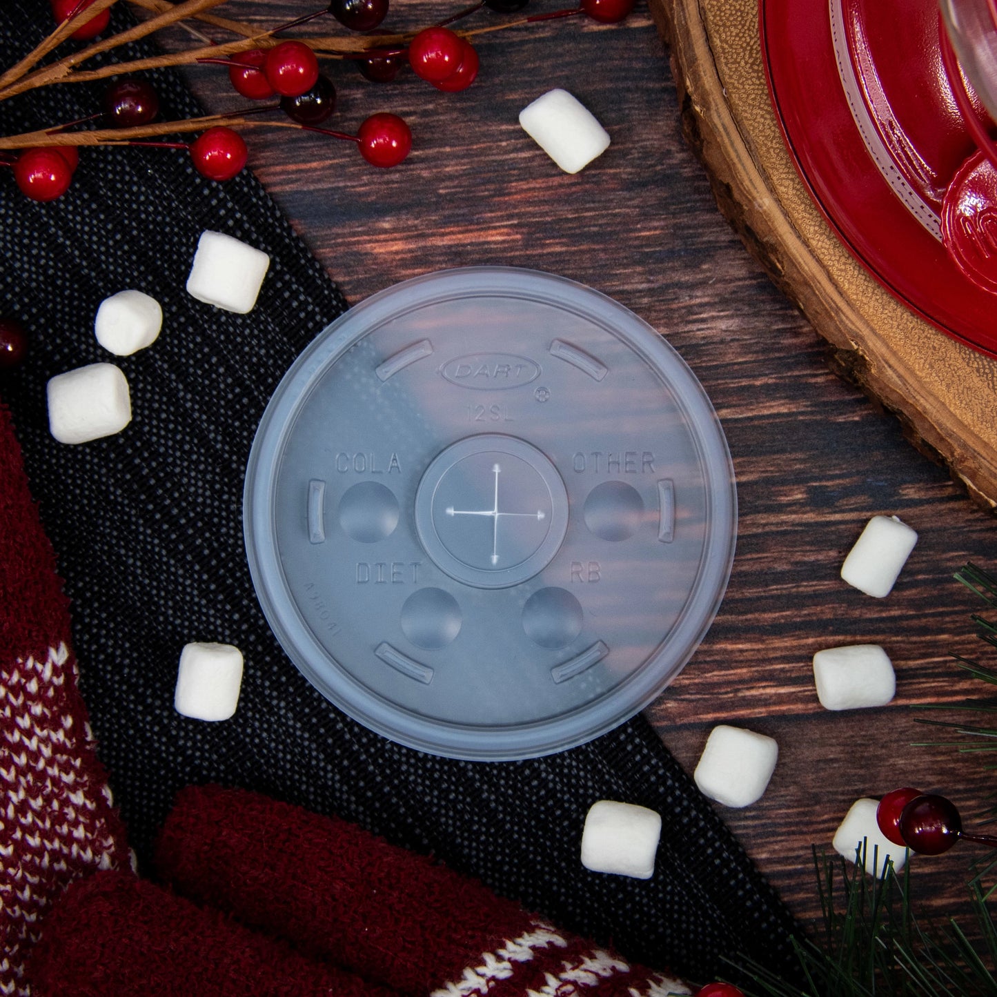 Dart 12 oz HIPS Plastic Vented Lid White-1000