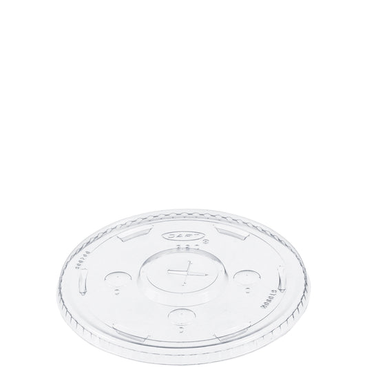 Dart 30-32oz PET Plastic Straw-Slotted Lid with ID Buttons Clear L32CR-1000