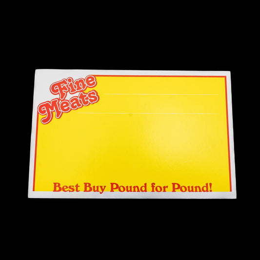 3X5 Fine Meats Sign Cards