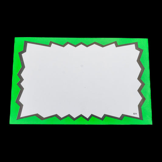 3X5 Green Burst Sign Cards