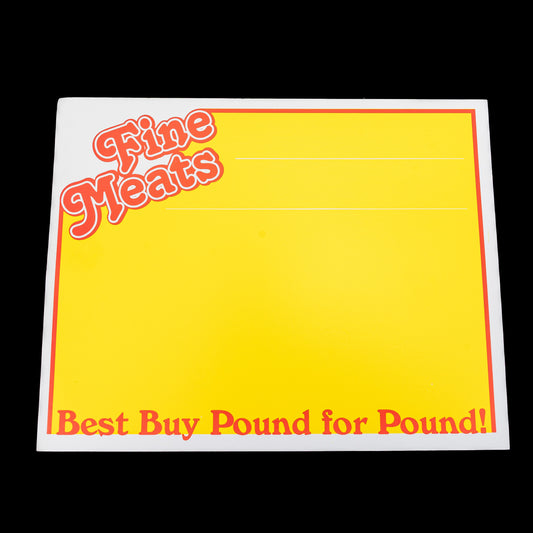 5X7 Fine Meats Sign Cards