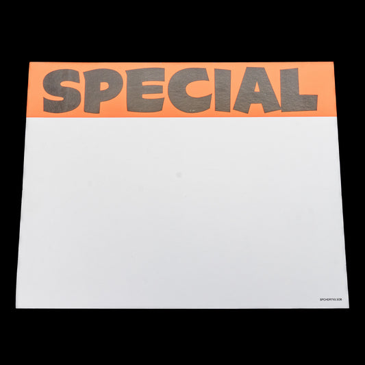 5X7 Special Orage/White Sign Cards