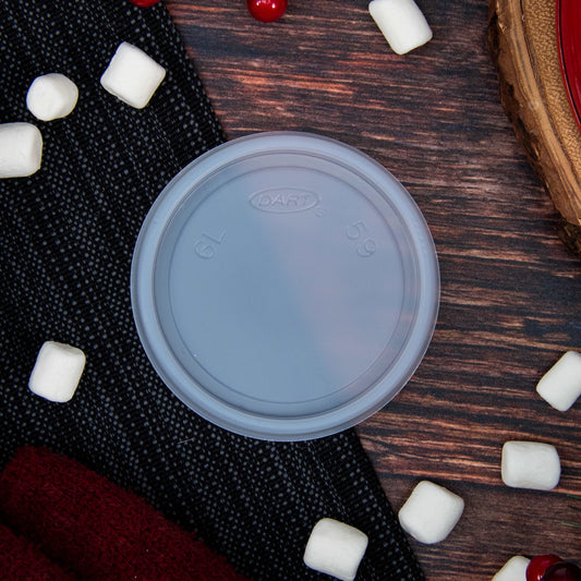 Dart 6oz HIPS Plastic Non-Vented Lid Translucent 6JLNV-1000