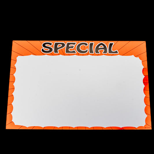 7X11 Special Orage/White Sign Cards