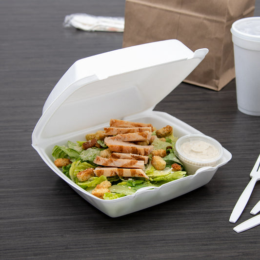Dart 8x5in Foam Food Container w Removable Lid White 85HT1-200
