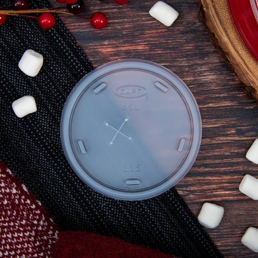 Dart 8oz HIPS Plastic Slotted Lid Translucent 8SL-1000