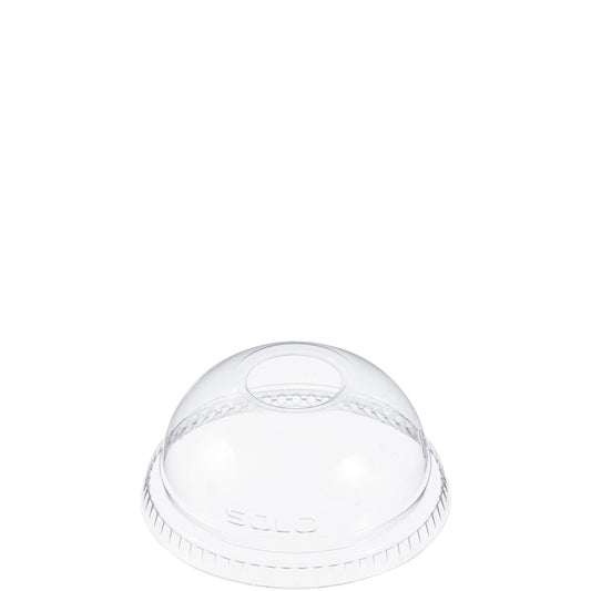 Dart 9-10oz PET Plastic Dome Lid with 1" Hole Clear DLR610-1000