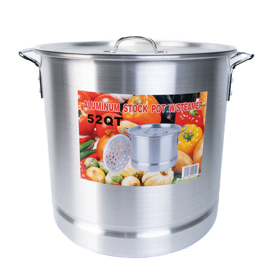 Aluminum Stock Pot w/Steamer 20\24\32\40\52 QT 5PC