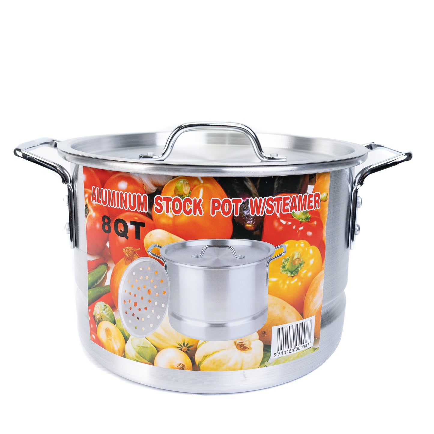 Aluminum Stock Pot w/Steamer 8\12\18\20 QT 4PC