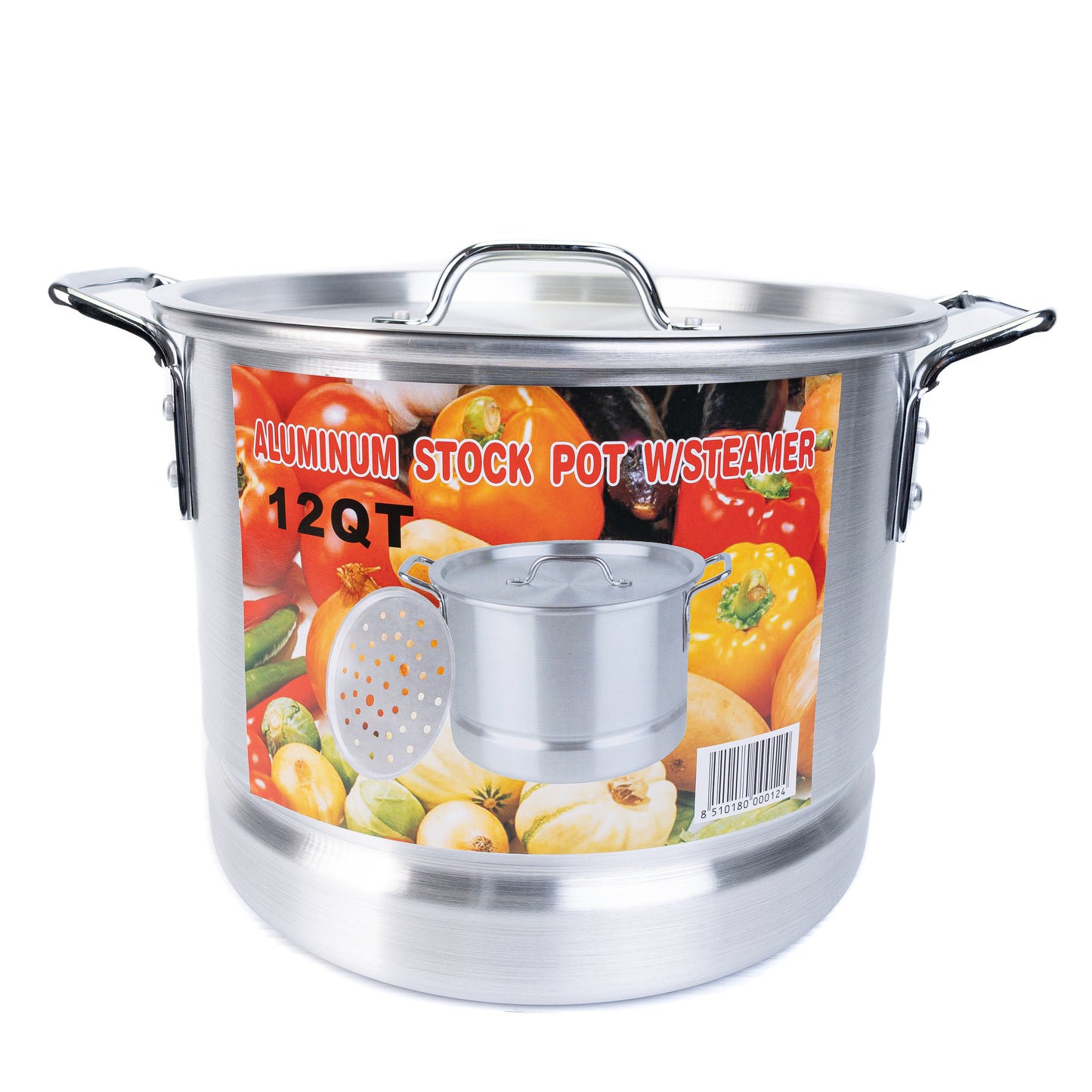 Aluminum Stock Pot w/Steamer 8\12\18\20 QT 4PC