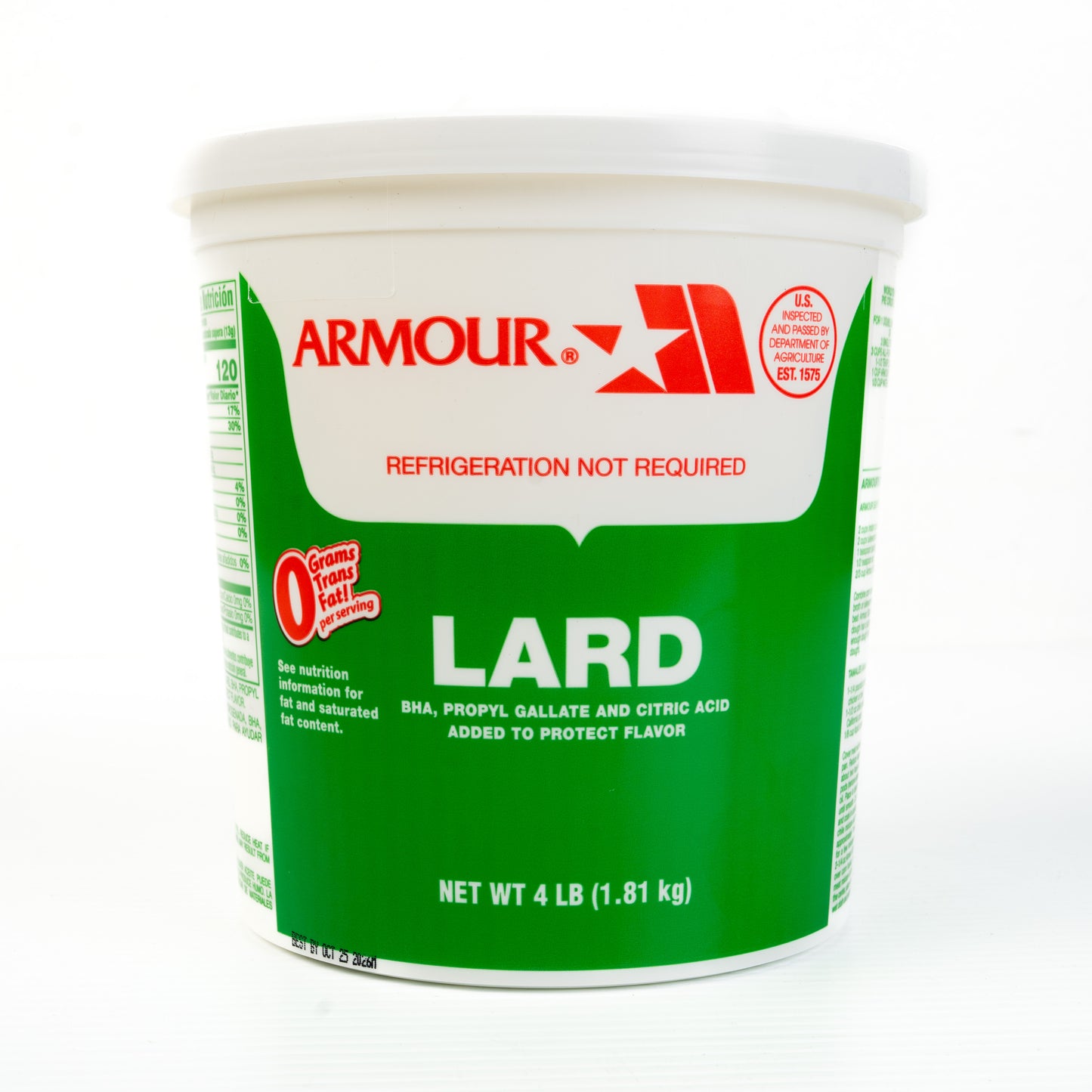 Armour Lard Manteca 4lbs/12pack