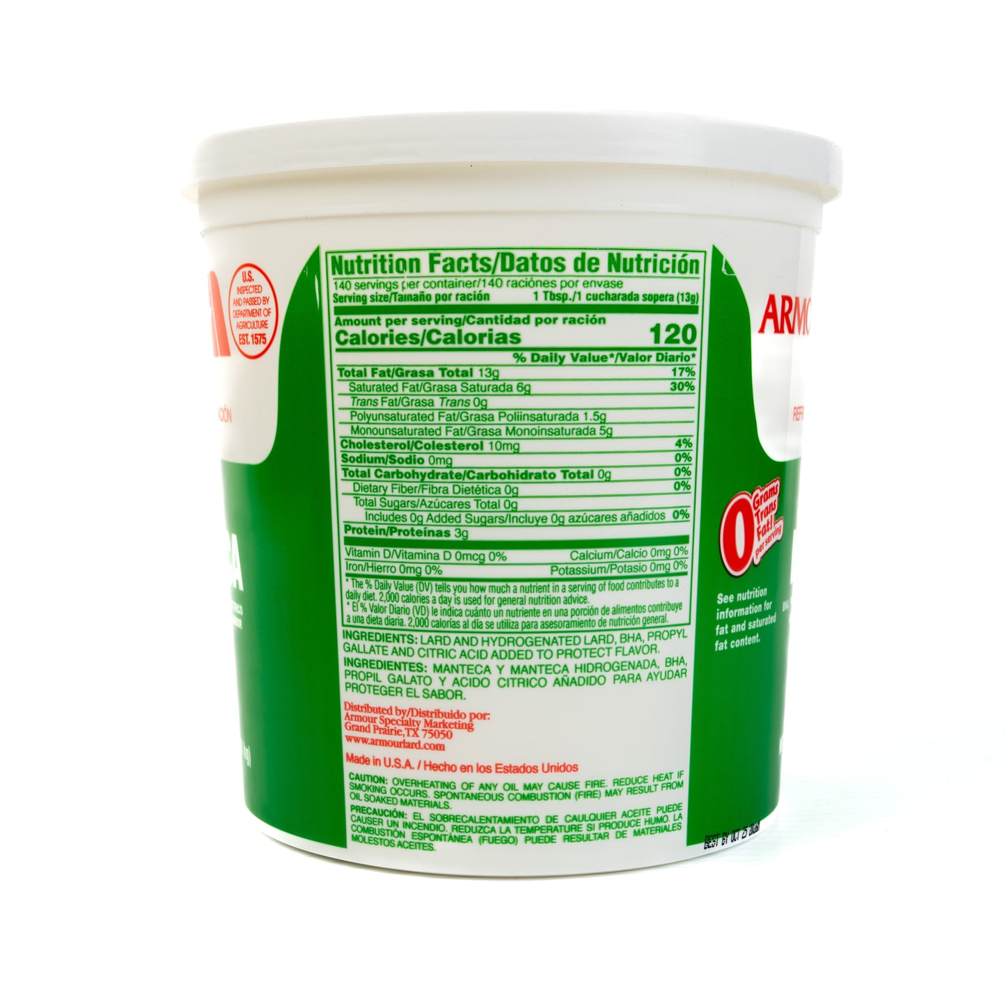 Armour Lard Manteca 4lbs/12pack