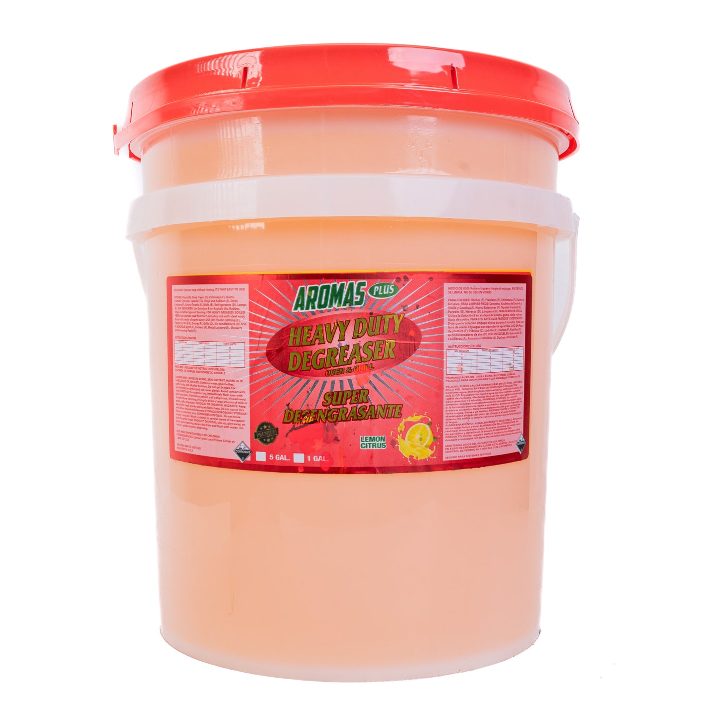 Aromas Plus Heavy Duty Degreaser lemon Citrus 5 Gal