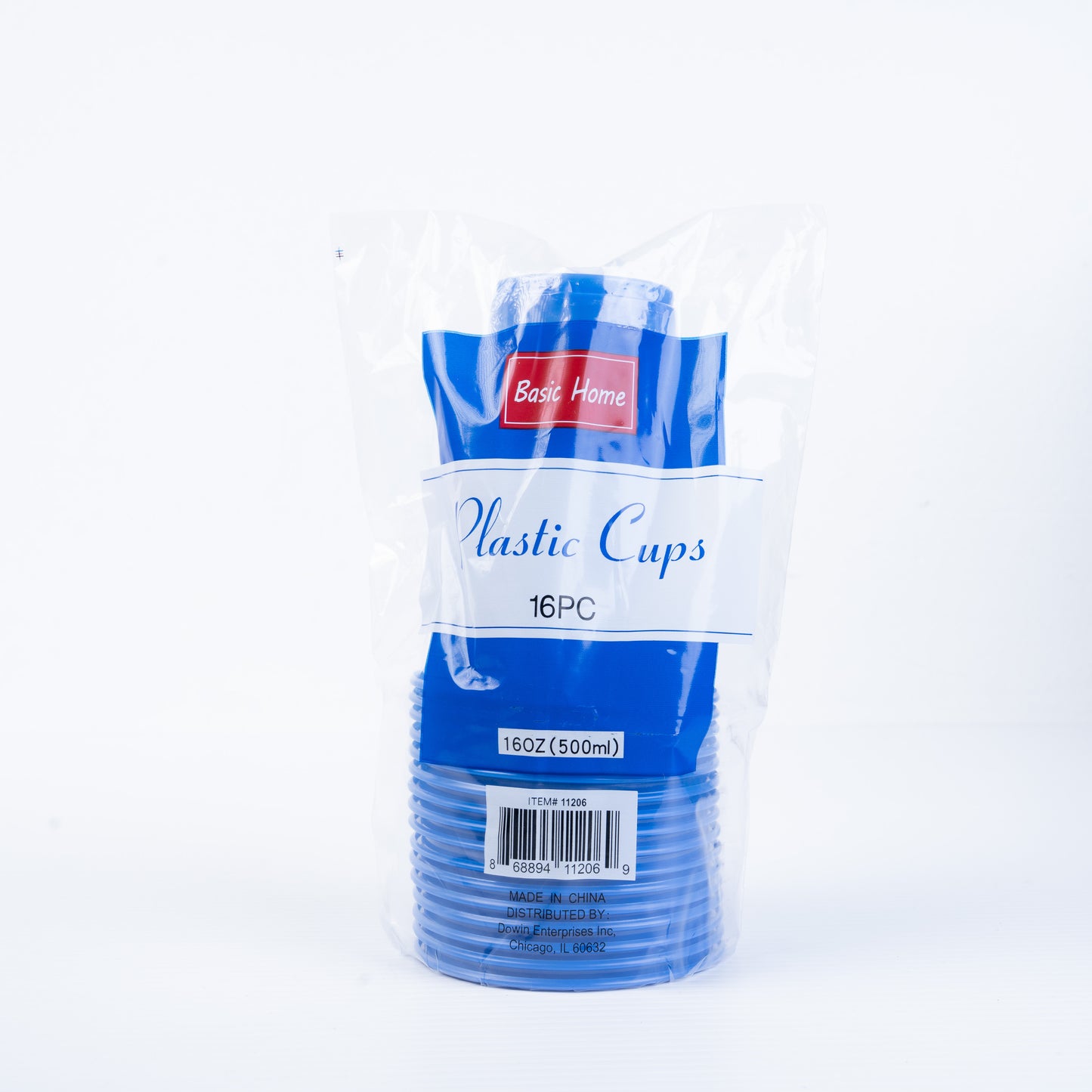 Basic Home Blue Plastic Cups 16oz (Vaso de Colores Azul)