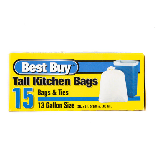 Best Buy 15 Tall Kitchen Trash Bags & Ties 13 Gal