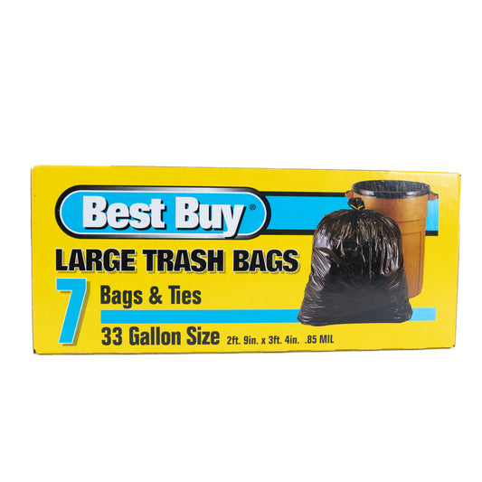 Best Buy 7 Large Trash Bags & Ties 33 Gal