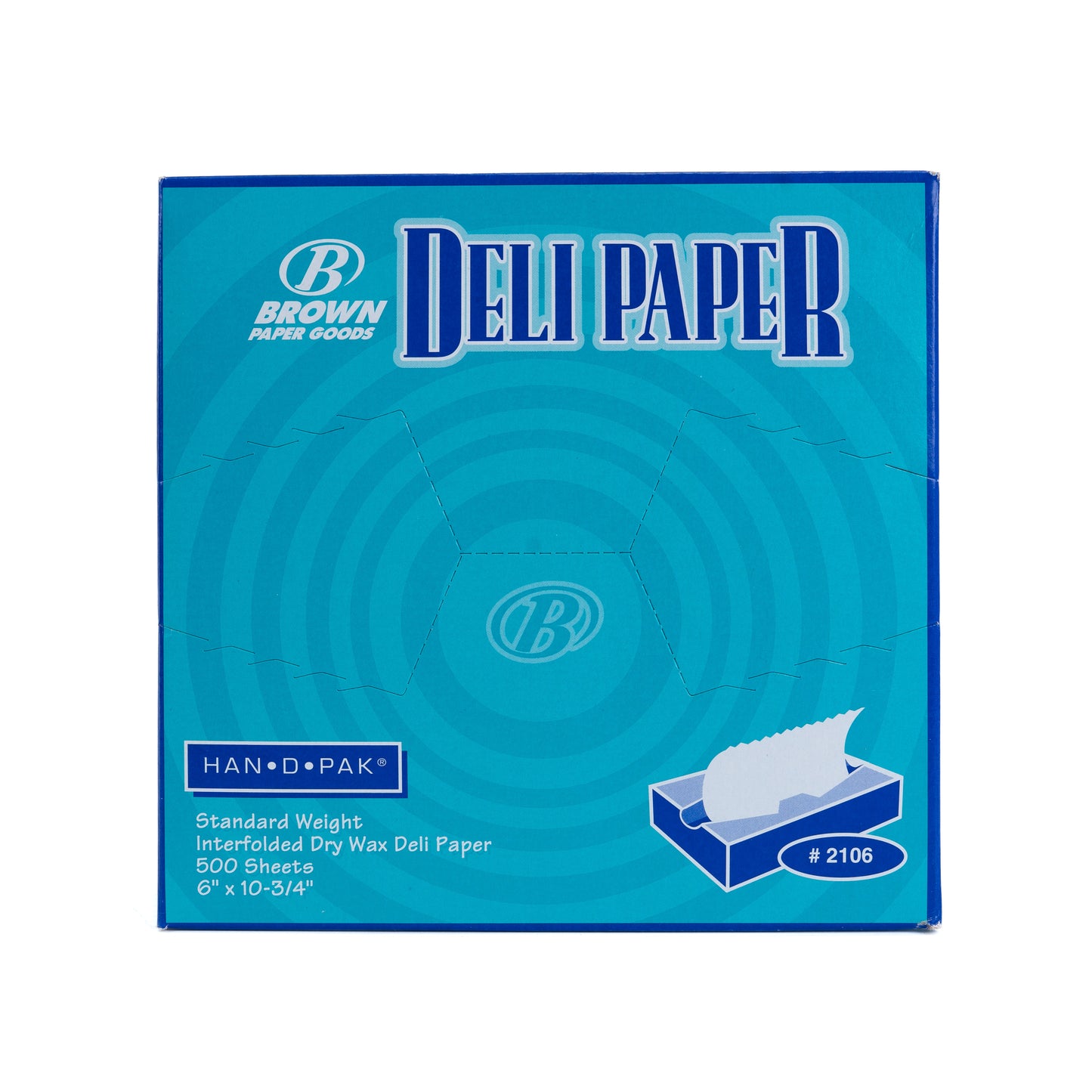 Brown Paper Goods Interfolded Dry Midget Wax Deli Paper 6 x 10 3/4 12/500 Sheets