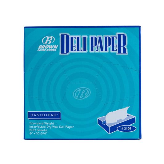 Brown Paper Goods Interfolded Dry Midget Wax Deli Paper 6 x 10 3/4 12/500 Sheets