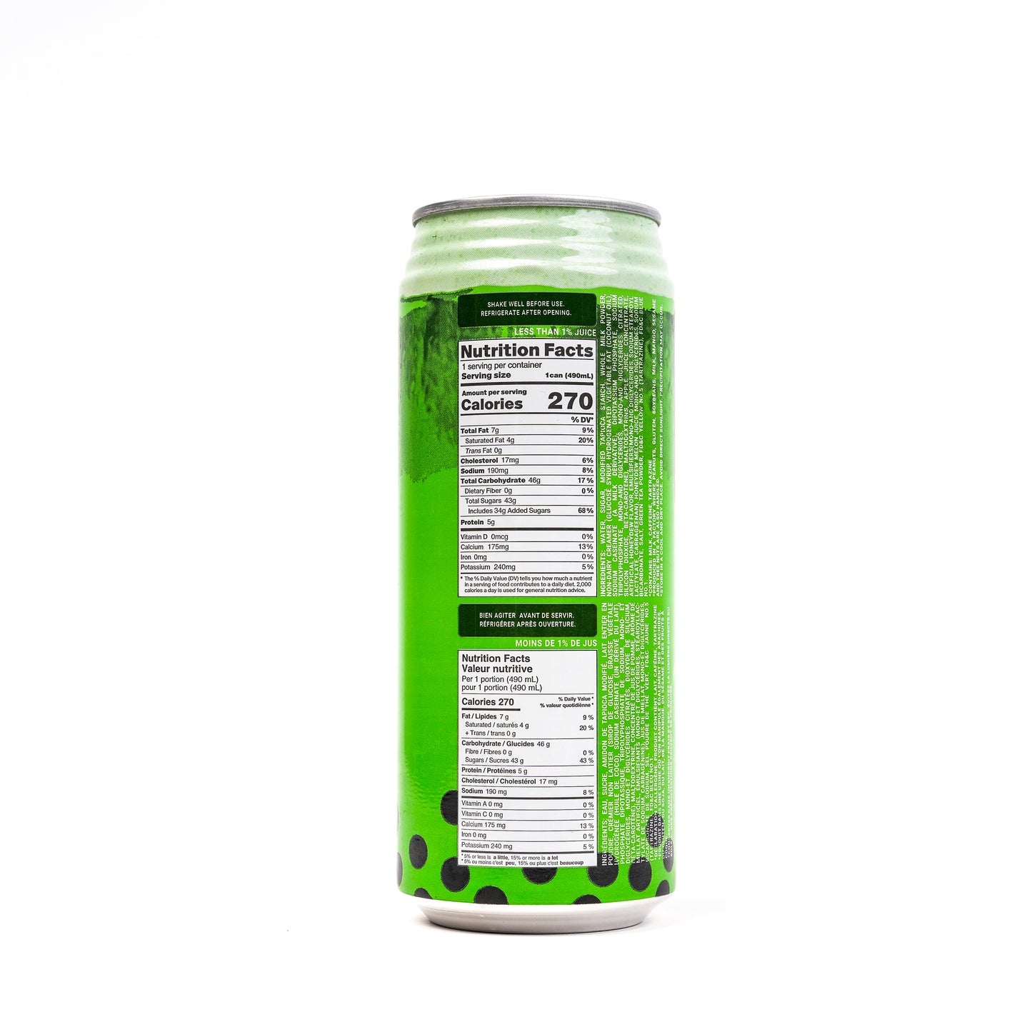 POCAS Bubble Tea Honeydew Tapioca Pearls 24/490ml
