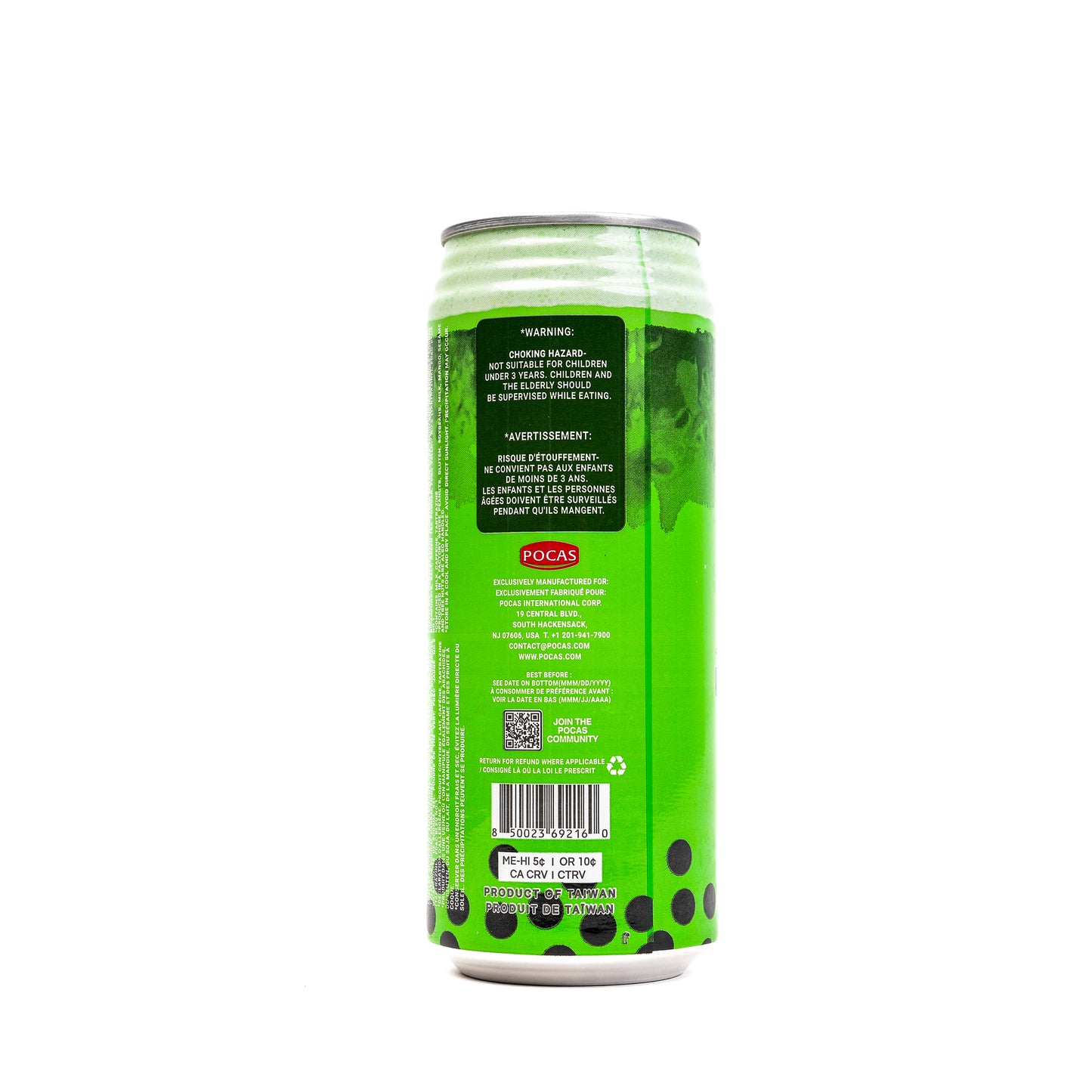 POCAS Bubble Tea Honeydew Tapioca Pearls 24/490ml