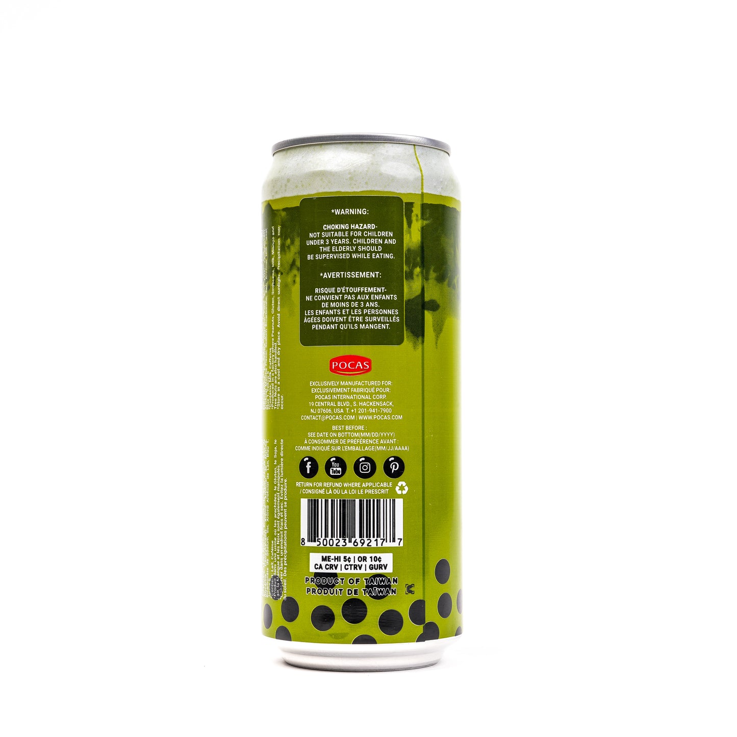 POCAS Bubble Tea Matcha Tapioca Pearls 24/490ml