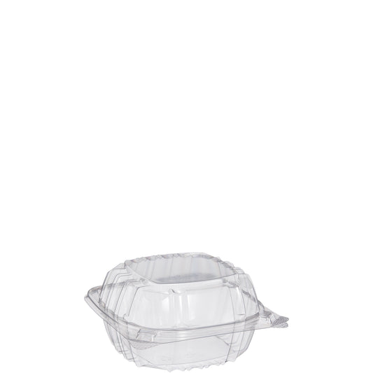 Dart 6in Square Plastic Medium Sandwich Container Clear C57PST1 6X6 Clear-500