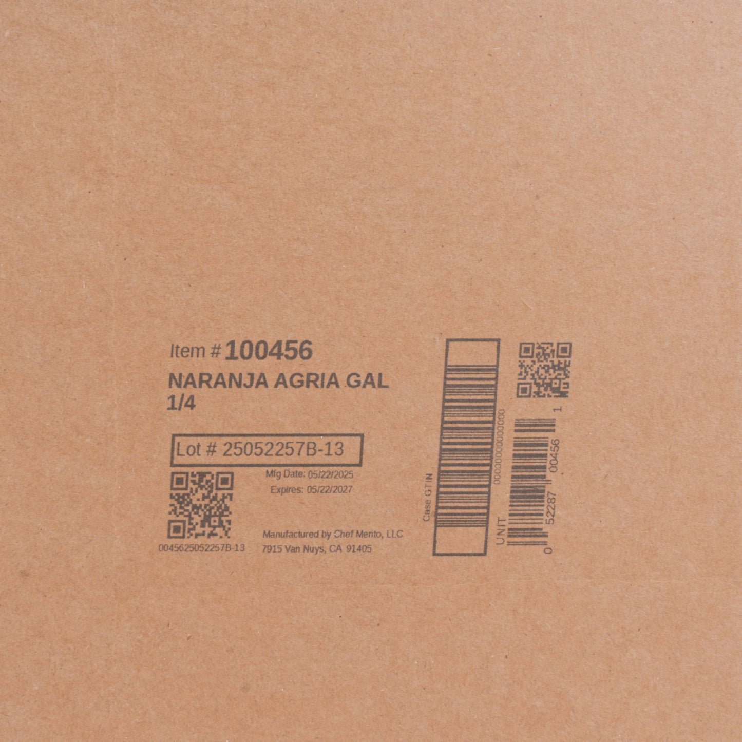 Chef Merito Naranja Agria 1 Gal / 4 Bottles