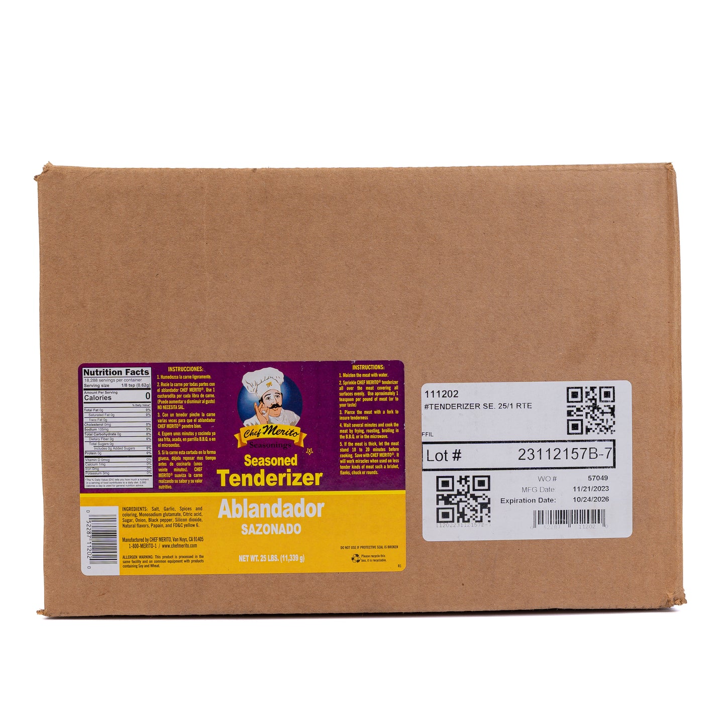 Chef Merito Seasoned Tenderizer  25 Lbs