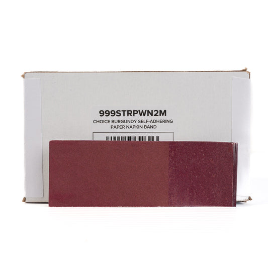 Choice Burgundy Self Adhering Paper Napking Bands