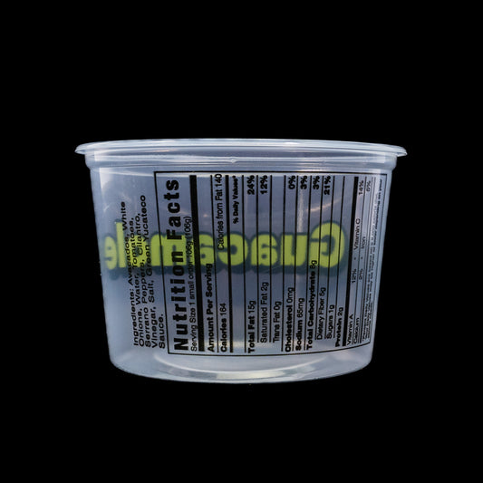 Deli Container Guacamole Print Placon Clear 16 oz 500