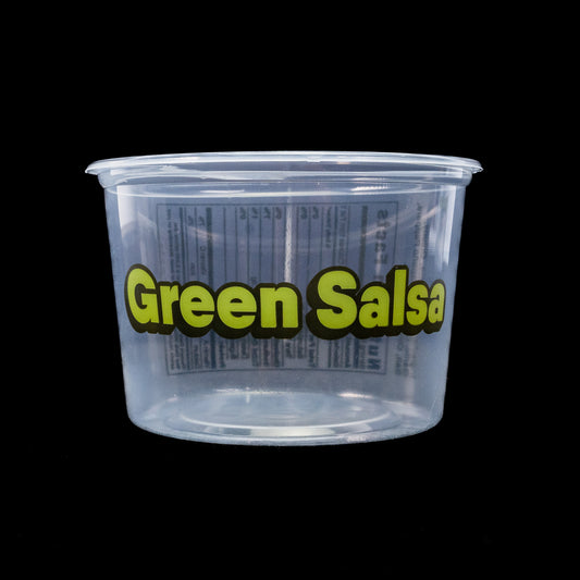 Deli Container Green Salsa Print Placon Clear 16 oz 500