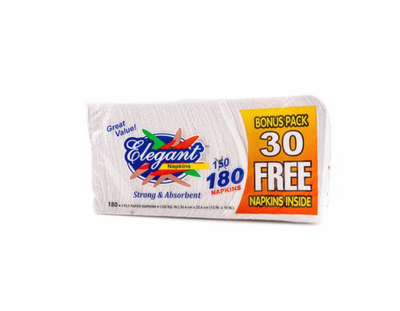 Elegant Napkins Strong Absorbent Bonus Pack Servilletas 18/180