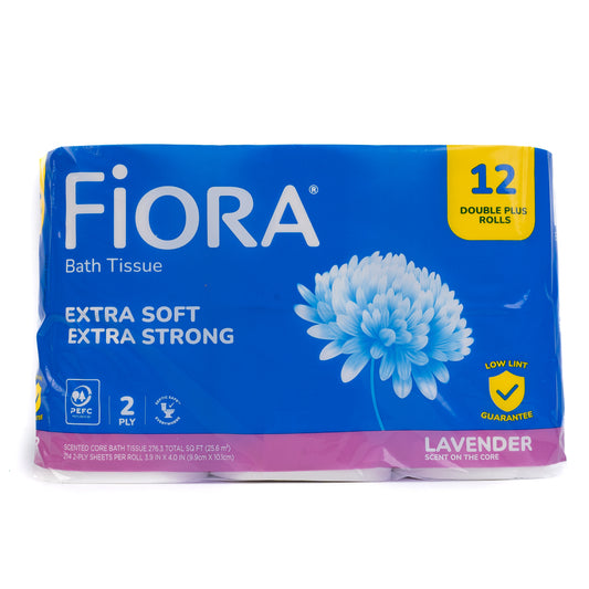 Fiora Lavander Bath Tissue 2 Ply Extra Soft & Strong 12 Rolls