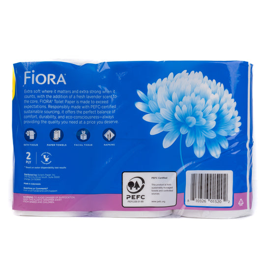 Fiora Lavander Bath Tissue 2 Ply Extra Soft & Strong 12 Rolls