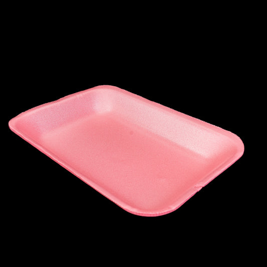 Foam Meat Tray Pink 2pl 8 1/4" x 5 3/4" x 3/4" - 500/Case