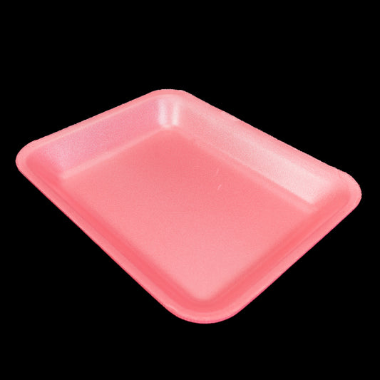 Foam Meat Tray Pink 4L Npx  9 1/4" x 7 1/4" x 1 1/4" - 500/Case