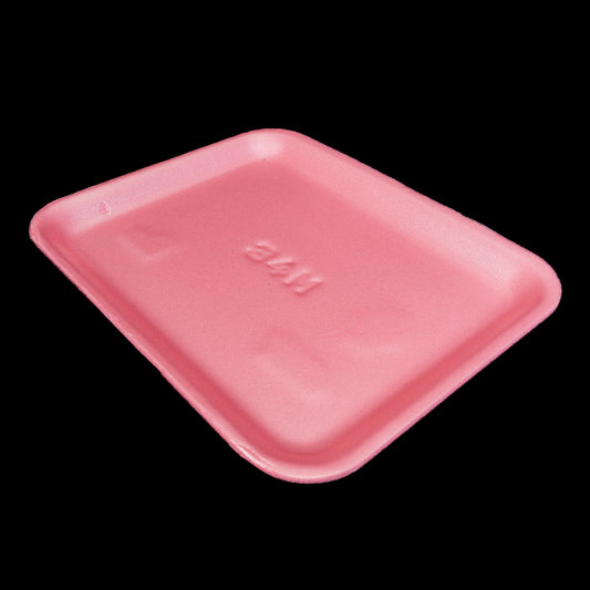 Foam Meat Tray Pink 4S 9 1/4" x 7 1/4" x 1/2" - 500/Case