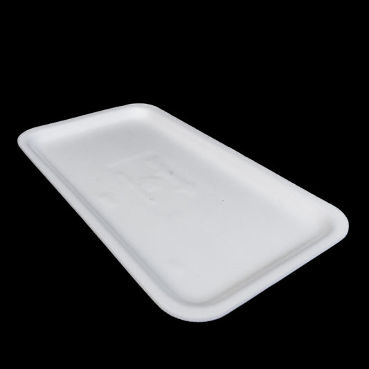 Foam Meat Tray White 10S 10 3/4" x 5 3/4" x 1/2" - 500/Case