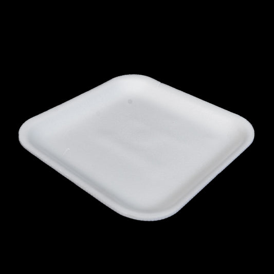 Foam Meat Tray White 1S (1000) 5 1/4" x 5 1/4" x 1/2" - 1,000/Case