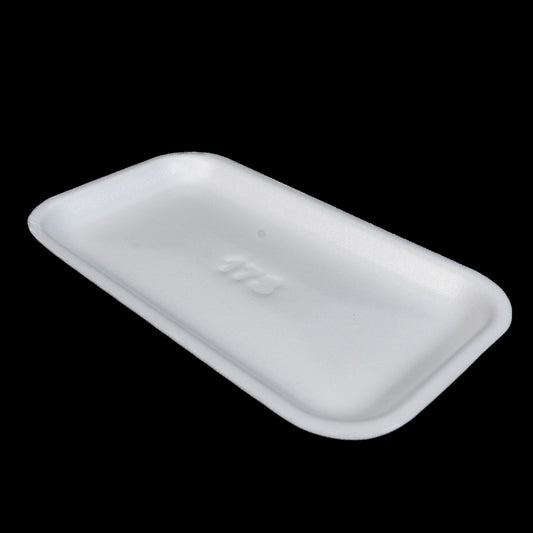 Foam Meat Tray White 17S  8 1/4" x 4 1/2" x 1/2" - 1,000/Case