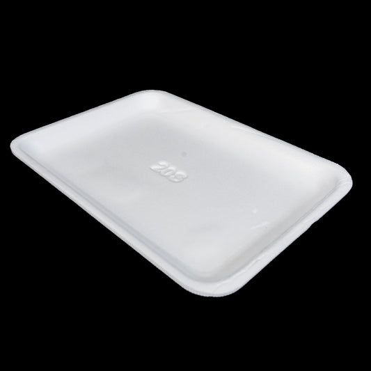 Foam Meat Tray White 20S  8 3/4" x 6 1/2" x 3/4" - 500/Case
