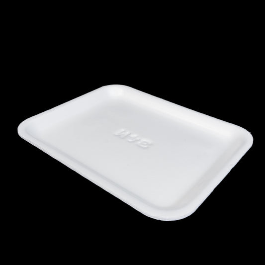 Foam Meat Tray White 4s 9 1/4" x 7 1/4" x 1/2" - 500/Case