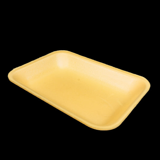 Foam Meat Tray Yellow 2pl Npx  8 1/4" x 5 3/4" x 3/4" - 500/Case