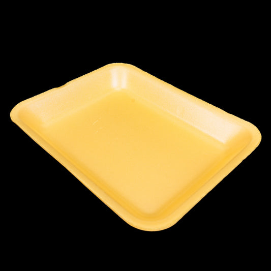 Foam Meat Tray Yellow 4L Npx 9 1/4" x 7 1/4" x 1 1/4" - 500/Case